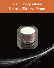 CeBr Scintillator, CeBr3 Crystal, CeBr Scintillation Crystal, Cerium Bromide Crystal, dia.25x25 mm encapsulated